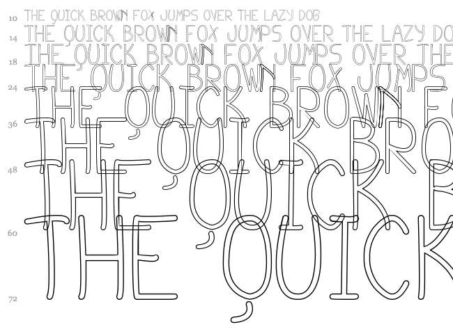 Cursi Extra TFB font waterfall
